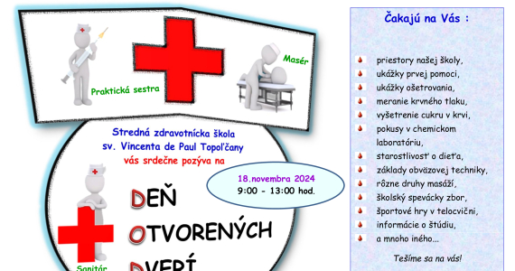 Deň otvorených dverí na Strednej zdravotníckej škole sv. Vincenta de Paul v Topoľčanoch